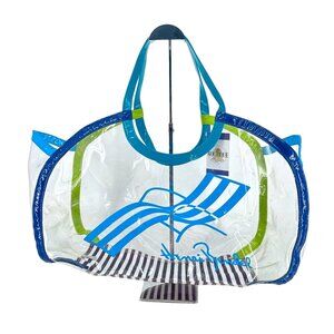 Henri Bendel Clear PVC Tote Bag Large Beach Vacation Resort Wear Beachwear Pool